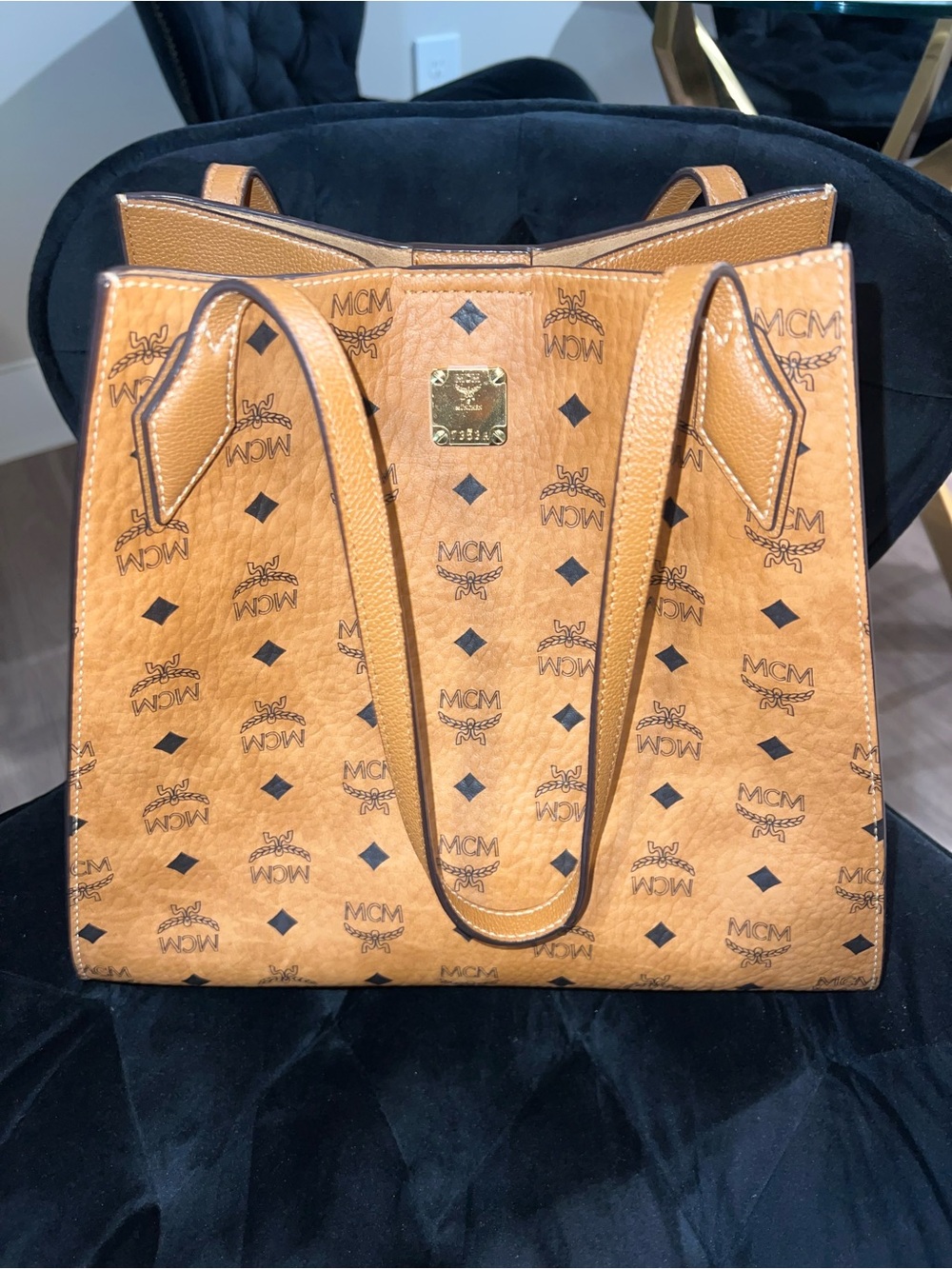 MCM Canvas Logo Tote